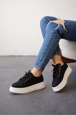 Kadın Blade Keten Yazlık Spor Ayakkabı - Siyah