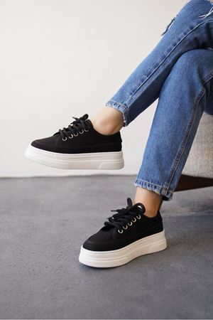 Kadın Blade Keten Yazlık Spor Ayakkabı - Siyah