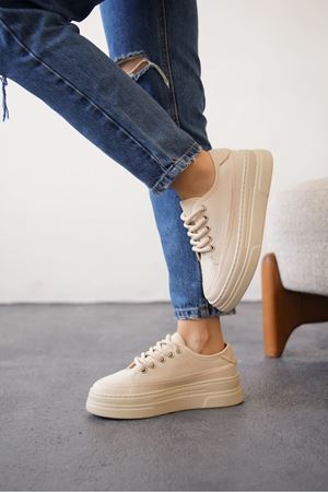 Kadın Blade Keten Yazlık Spor Ayakkabı - Ten