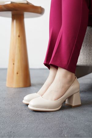 Kadın Gordon Platform Topuklu Ayakkabı - Ten Deri