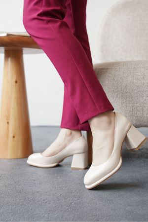 Kadın Gordon Platform Topuklu Ayakkabı - Ten Deri