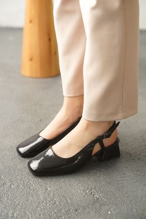 Kadın Pogba Kısa Topuklu Ayakkabı - siyah-rugan