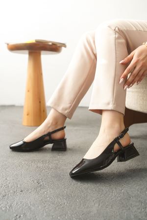 Kadın Pogba Kısa Topuklu Ayakkabı - siyah-rugan