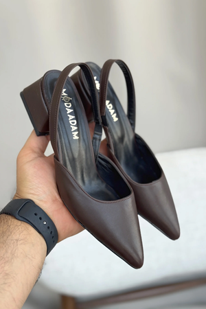 Kadın Monaco Kısa Topuklu Ayakkabı - Kahve