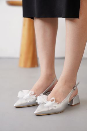 Kadın Howen Kısa Topuklu Ayakkabı - Gümüş