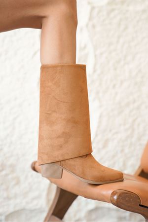 Kadın Vien Kovboy Çizme - Taba Süet