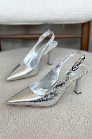Kadın Ovis Sivri Topuklu Ayakkabı - Gümüş
