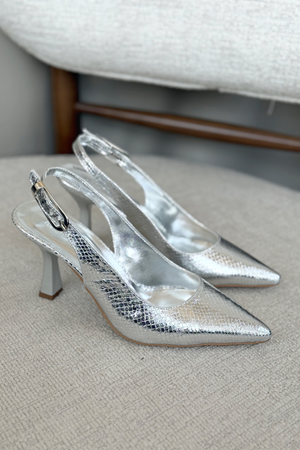 Kadın Ovis Sivri Topuklu Ayakkabı - Gümüş