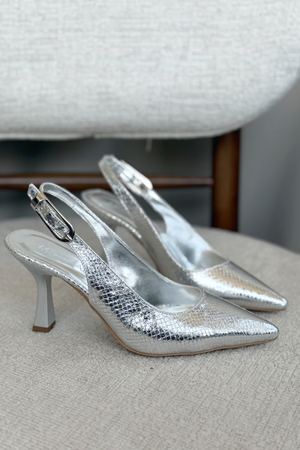 Kadın Ovis Sivri Topuklu Ayakkabı - Gümüş