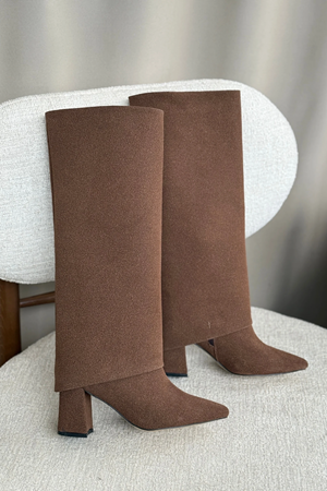 Kadın Wanda Tak Çıkar Çizme - Yeşil-Süet