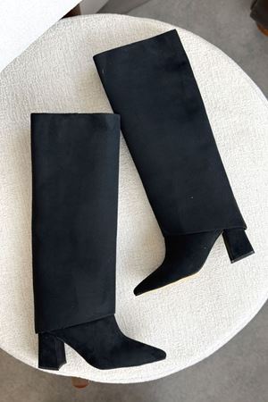 Kadın Wanda Tak Çıkar Çizme - Siyah Süet