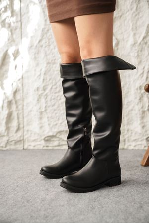 Kadın Party Dizüstü Bihter Çizme - siyah-deri