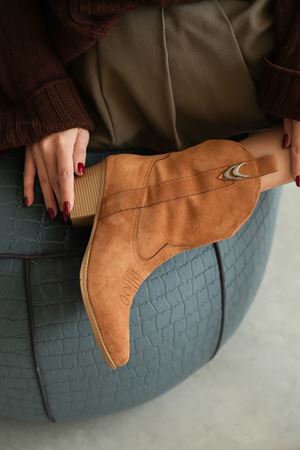 Kadın Grant Kısa Kovboy Bot - Taba Süet