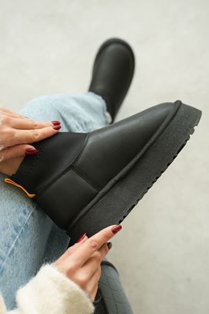 Kadın Royal Streç Kısa Bot - siyah-deri