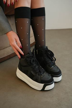 Kadın Doren Kalın Tabanlı Spor Bot - Siyah