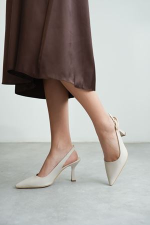 Kadın Ovis Sivri Topuklu Ayakkabı - Ten Deri