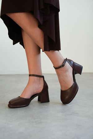 Kadın Penida Platform Topuklu Ayakkabı - Kahve