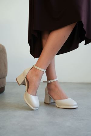 Kadın Penida Platform Topuklu Ayakkabı - Ten Deri