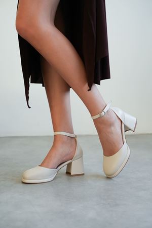 Kadın Penida Platform Topuklu Ayakkabı - Ten Deri