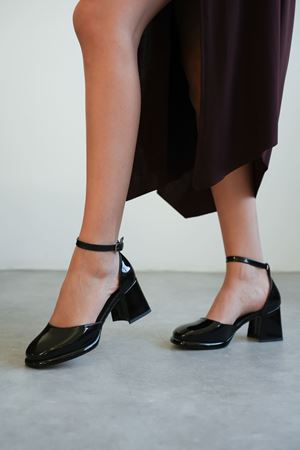 Kadın Penida Platform Topuklu Ayakkabı - siyah-rugan