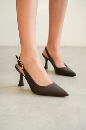 Kadın Ovis Sivri Topuklu Ayakkabı - Kahve