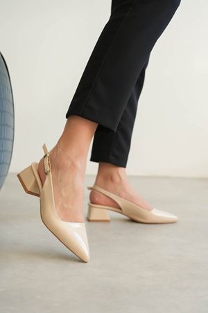 Kadın Mely Tokalı Kısa Topuklu Ayakkabı - Ten-Rugan