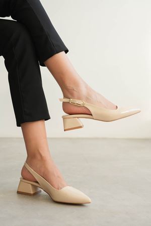 Kadın Mely Tokalı Kısa Topuklu Ayakkabı - Ten-Rugan