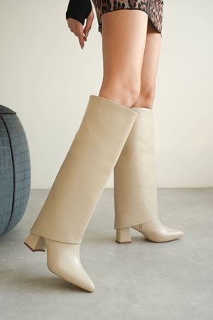 Kadın Wanda Tak Çıkar Çizme - Ten Deri