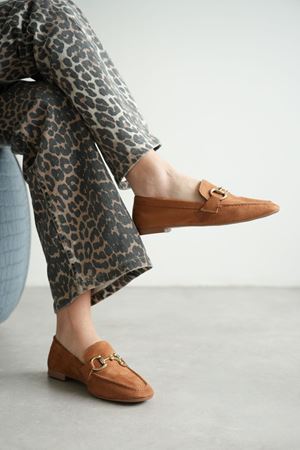 Kadın Pixo Düz Taban Babet - Taba Süet