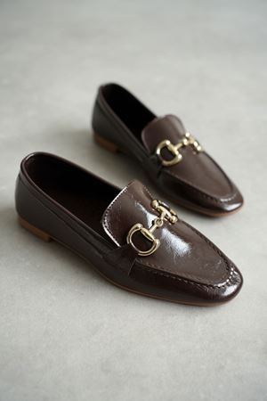 Kadın Pixo Düz Taban Babet - Kahve-Rugan