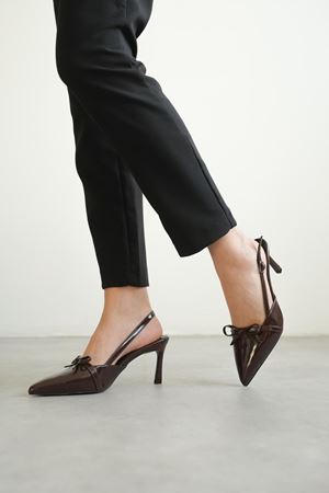 Kadın Sinco Fiyonklu Topuklu Ayakkabı - Kahve-Rugan