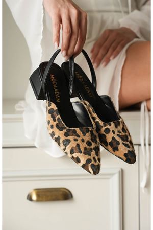 Kadın Monaco Kısa Topuklu Ayakkabı - Leopar