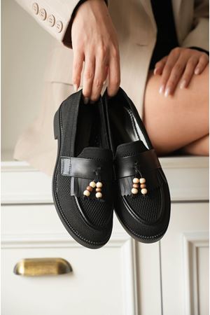 Kadın Ojox Püsküllü Loafer  - Siyah