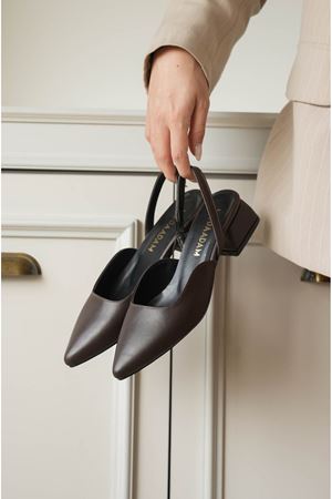 Kadın Monaco Kısa Topuklu Ayakkabı - Kahve