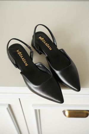 Kadın Monaco Kısa Topuklu Ayakkabı - siyah-deri