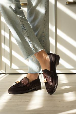 Kadın Ojox Püsküllü Loafer  - Kahve