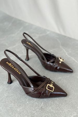 Kadın Wille İnce Topuklu Ayakkabı - Kahve-Rugan