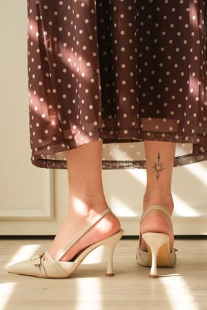 Kadın Wille İnce Topuklu Ayakkabı - Ten Deri