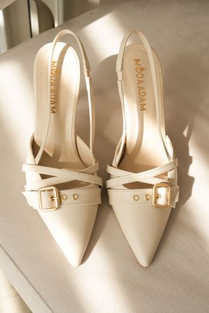 Kadın Wille İnce Topuklu Ayakkabı - Ten Deri