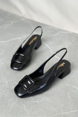 Kadın Monet Kısa Topuklu Ayakkabı - siyah-rugan