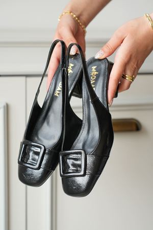 Kadın Monet Kısa Topuklu Ayakkabı - siyah-rugan