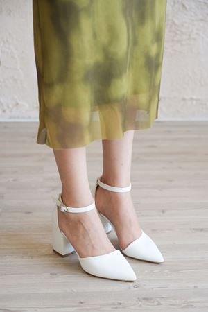 Kadın Celar Kalın  Topuklu Ayakkabı - Beyaz