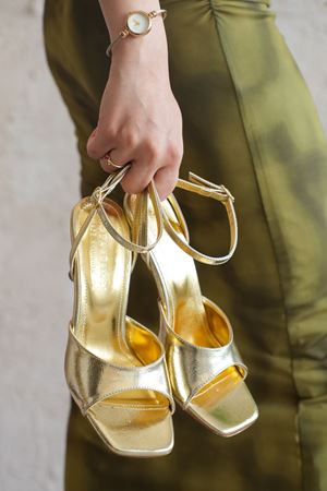 Kadın Betty Yazlık Topuklu Ayakkabı - Altın