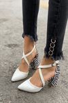 Kadın Lanus Beyaz Deri Topuklu Ayakkabı