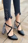 Kadın Lanus Siyah Deri Topuklu Ayakkabı