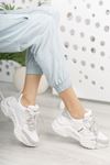 Kadın Rovina Triko Detay Kalın Taban Beyaz Spor Ayakkabı
