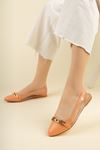 Kadın Dalian Tokalı Babet Ayakkabı - Turuncu