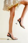 Kadın Pasco Şeffaf Topuklu Ayakkabı - Siyah