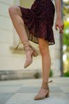 Kadın Yeti Kısa Topuklu Ayakkabı - Ten Süet