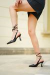 Kadın Merlin Bağcık Detaylı Topuklu Ayakkabı - Siyah